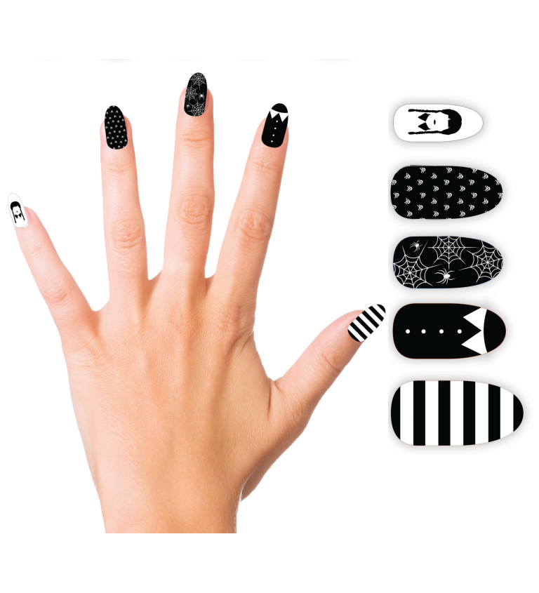 gotické nehty pro dívky s lepidlem