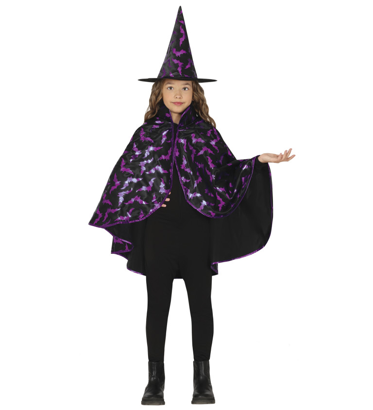 Sada čarodějnice - černo-fialová pro děti