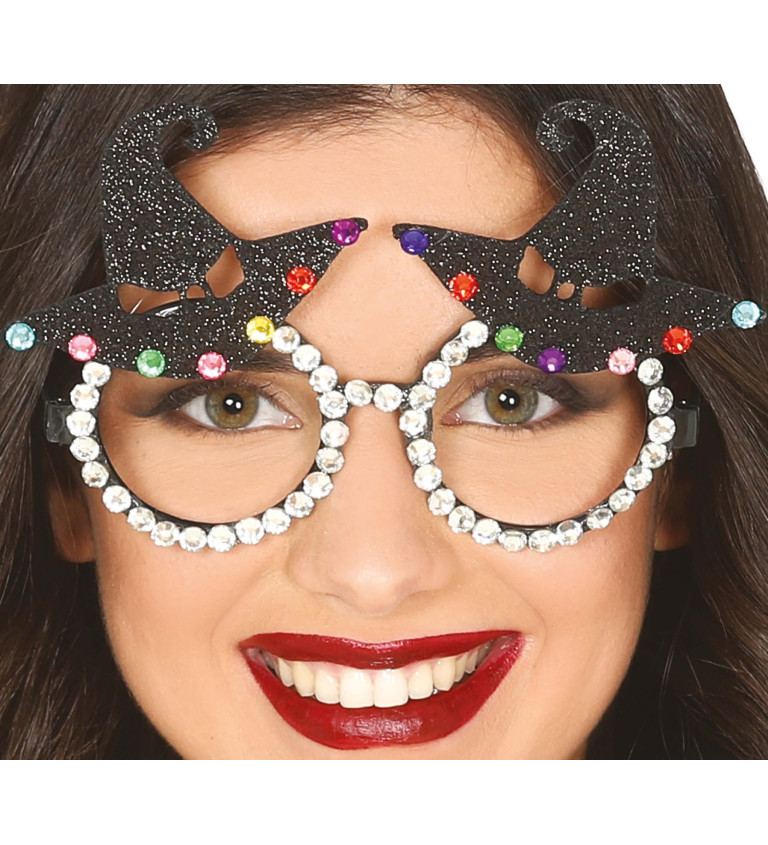 Třpytivé brýle - s čarodějnickým kloboukem