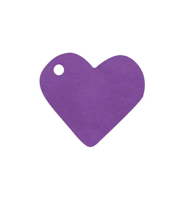 Jmenovka srdce fialova