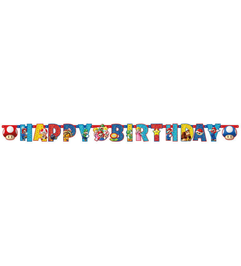 Banner Super Mario - Happy Birthday