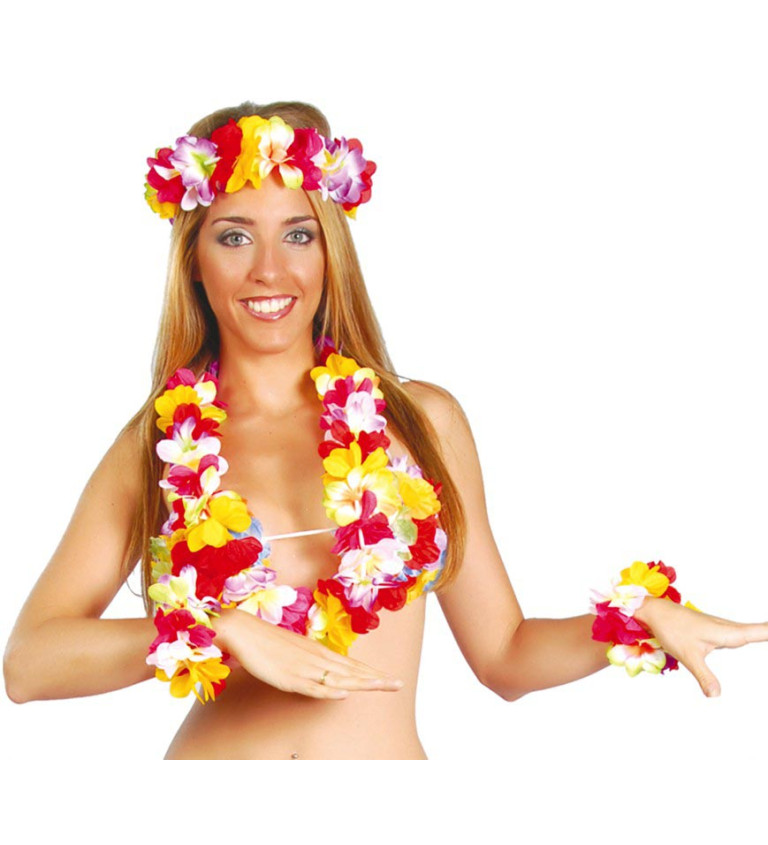 Havajská sada - žluto-červená