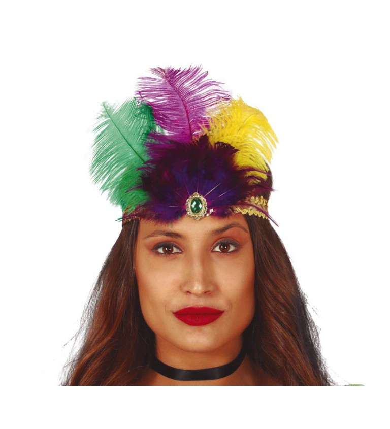 Zlatá čelenka - s peřím