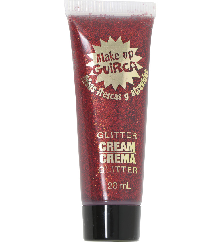 Třpytivý krémový make-up - červený