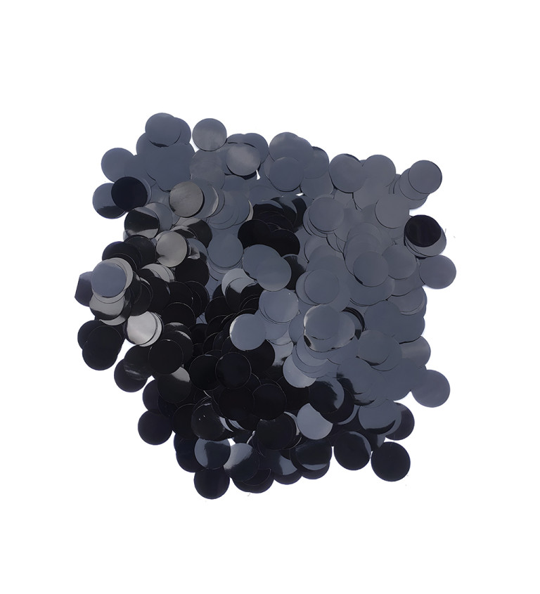 Metalické konfety - Černé