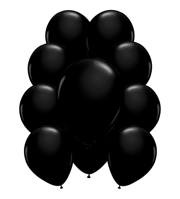 Latexové balónky metalické - Černé