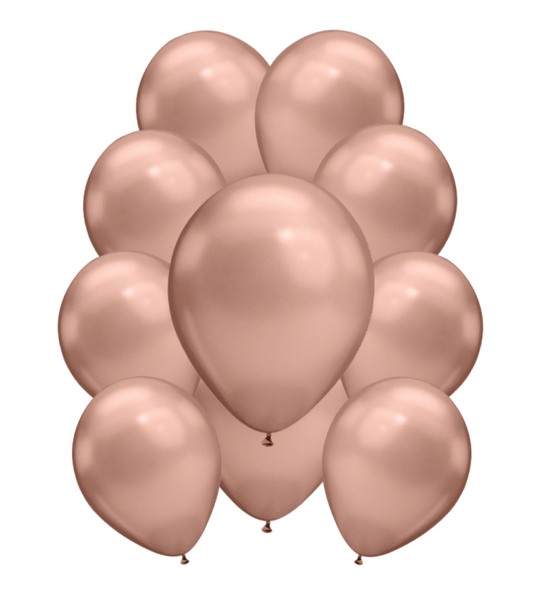 Chromové latexové balónky - Růžové zlato