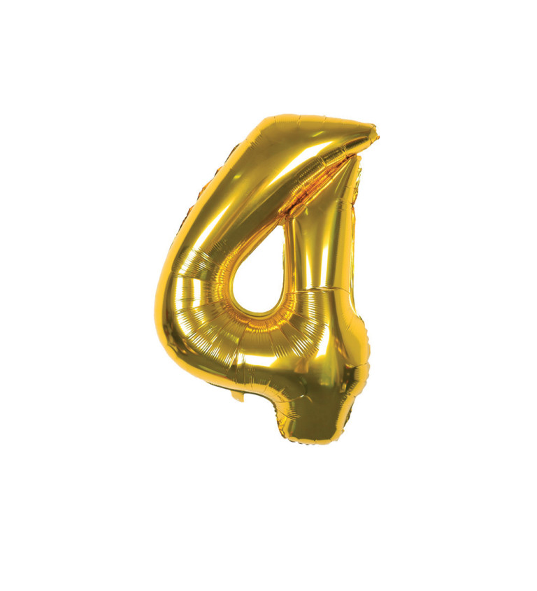 Fóliový balónek - číslo 4 zlaté