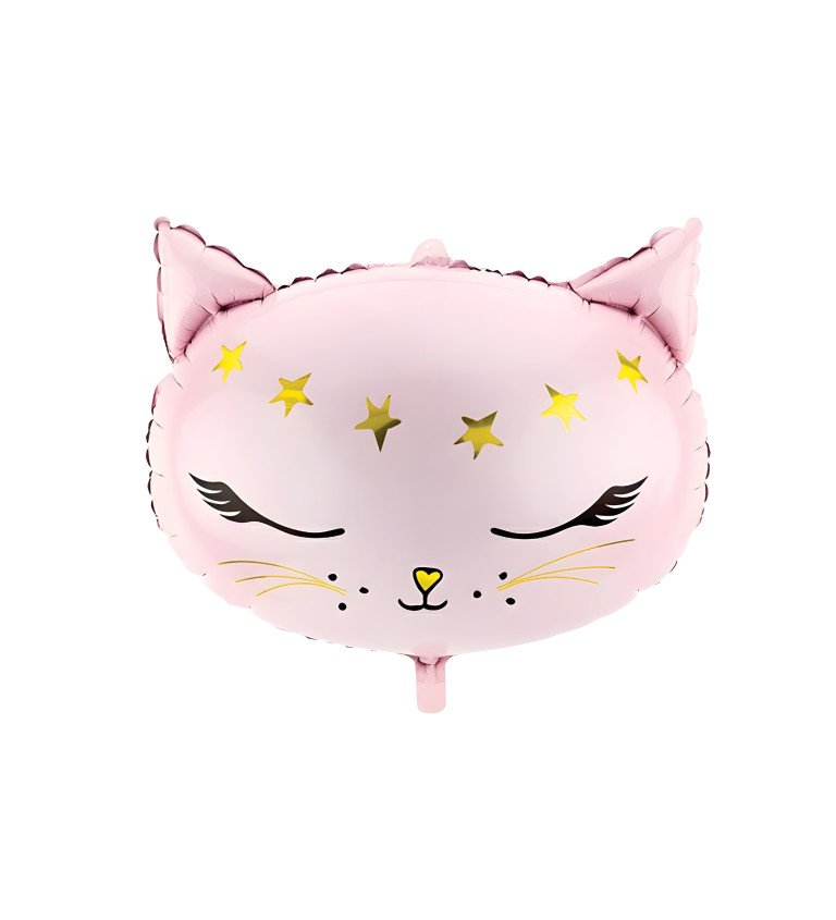 Fóliový balónek - Růžová kočka