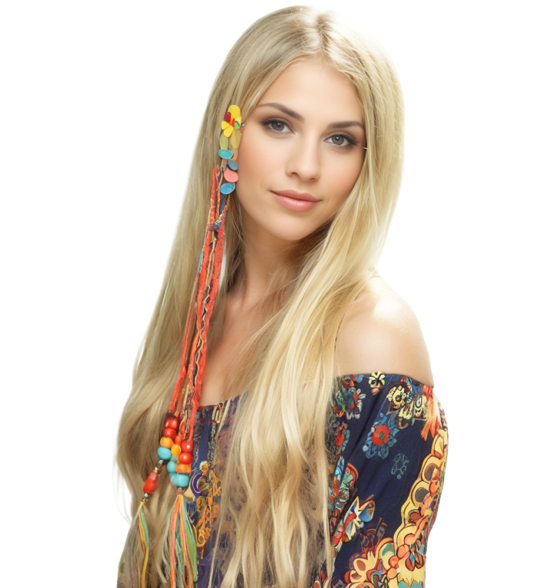 Paruka - 80s hippie žena