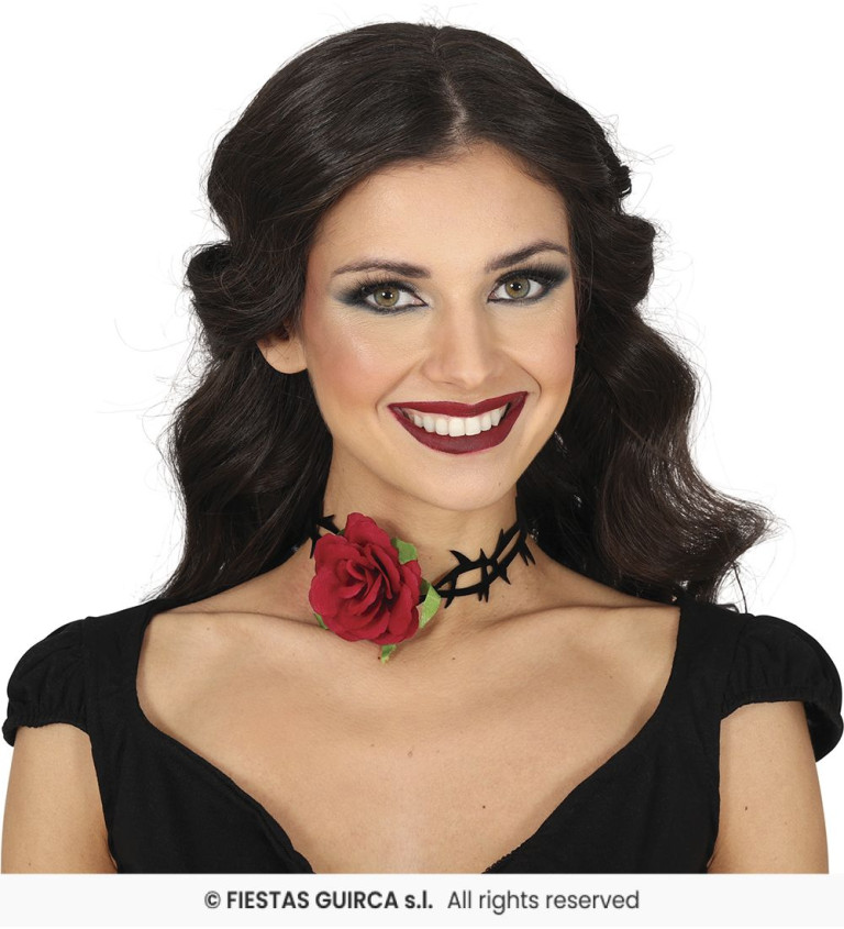 Choker - růže a ostny