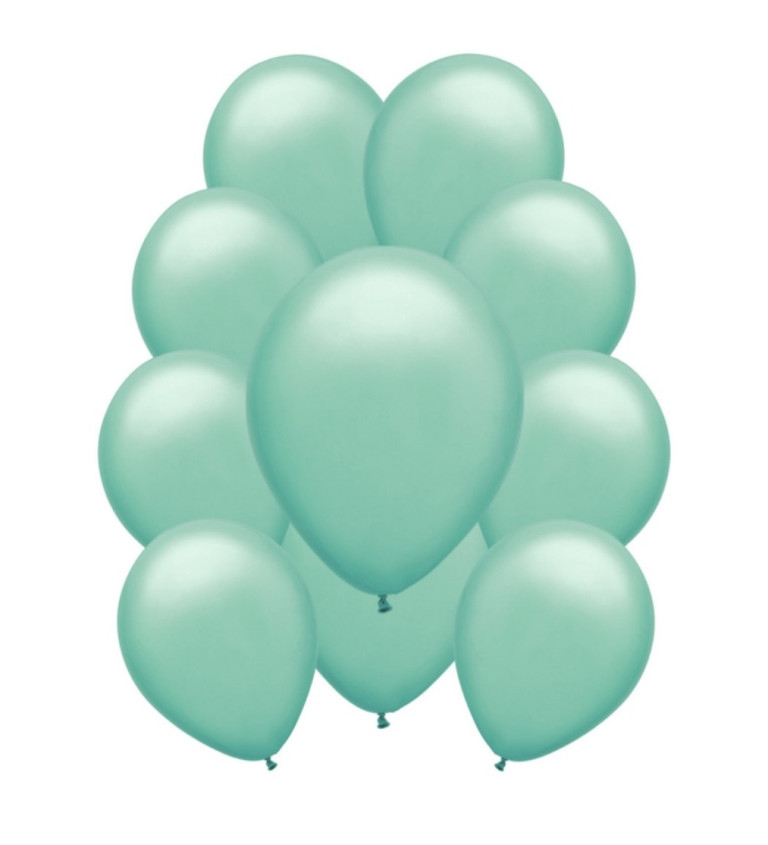 Latexové balónky metalické - Tyrkysové